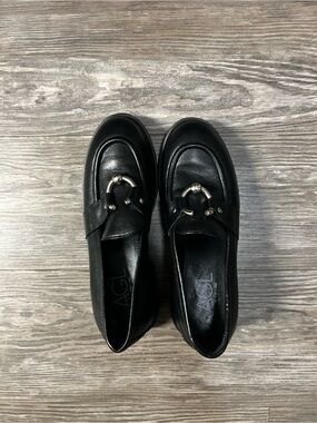 AGL Black Leather Bit Loafers